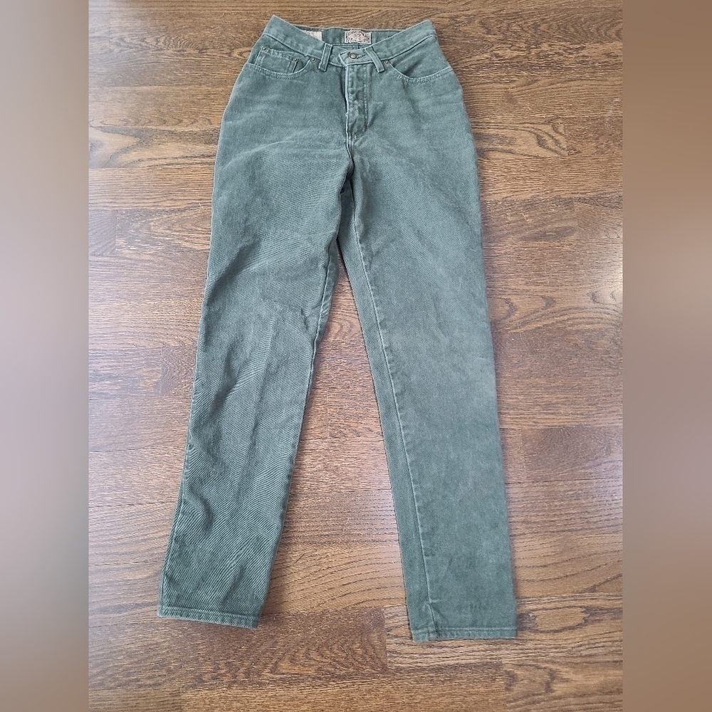 Vtg EXPRESS 90' Jeans Women's Sz. 7/8 Green Denim